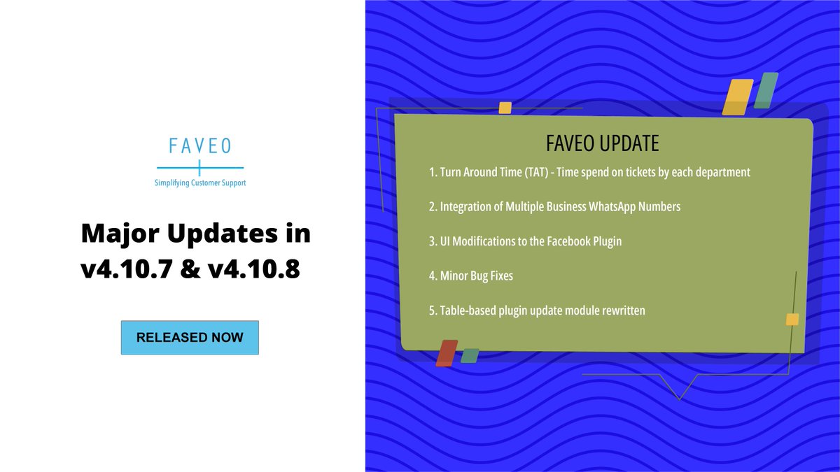 faveohelpdesk's tweet photo. The latest releases of Faveo Helpdesk and Faveo Servicedesk v4.10.7 & v4.10.8 were released on September 27th, 2022.
https://t.co/X7O9qdq9QH
Subscribe for free today!
https://t.co/nHZ1uaK33g
#FaveoHelpdesk #FaveoServicedesk #HelpDeskSoftware #ServiceDeskSoftware
#CustomerService https://t.co/CoY4d2nk1W