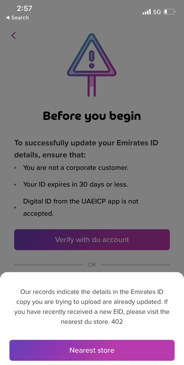 Siddhi_D's tweet photo. Hi @dutweets really frustrated as I cant open a single URL link without being asked to update my Emirates ID. Joke is, its already been updated as confirmed by your app! How can I get rid of this blocking?! https://t.co/zd2JSou8qR