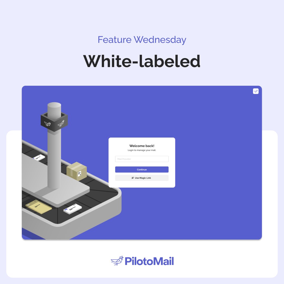 Our white-labeled feature allows you to customize the look and feel of your landing page so your renters see a #virtualmailbox they recognize from a company they love.💖 

Book a demo with one of our mail experts to learn more: pilotomailapp.com/book-a-demo/