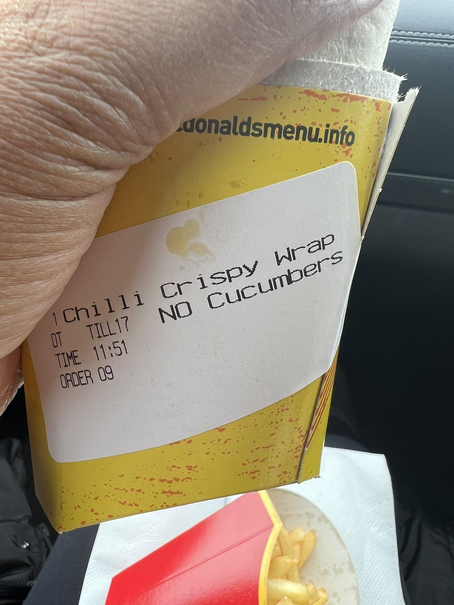 ManjitGhag's tweet photo. @McDonaldsUK you even printed it but still put cucumbers inside! Most disappointed https://t.co/1zRmaQ7Q3p