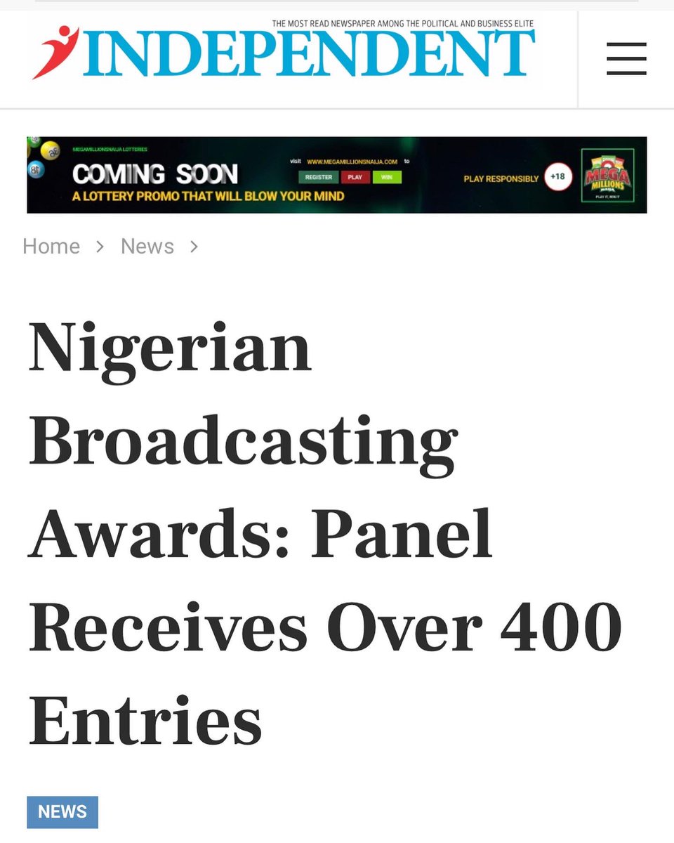 WE ARE NO LONGER RECEIVING ENTRIES 

Watch this space to get firsthand information about the commencement of voting for The Nigeria Broadcasting Awards. 

All the best to applicants of the various TV and Radio categories.

#tnba #broadcast #tnbawards2022 #television #radio