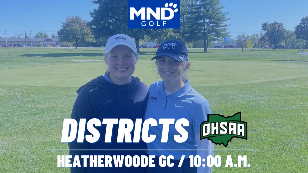 MNDAthletics's tweet photo. Good luck to Mo Burns and Campbell Drum as they compete in the OHSAA District tournament at Heatherwoode GC this morning! ⛳️ https://t.co/FLIh68AhoP