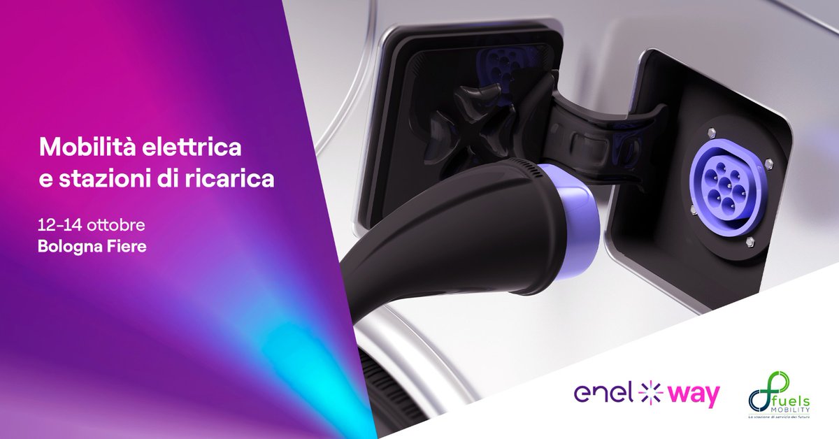 Le aziende di #FuelsMobility
📌 La ricarica elettrica, la rete e le aree di servizio”. Oggi ore 16 - stand A1 - Pad 31, @EnelXWay terrà una tavola rotonda sulle prospettive della mobilità elettrica, urbana e metropolitana ➡️ Scopri di più su #EnelXWay: bit.ly/3V3p7CK