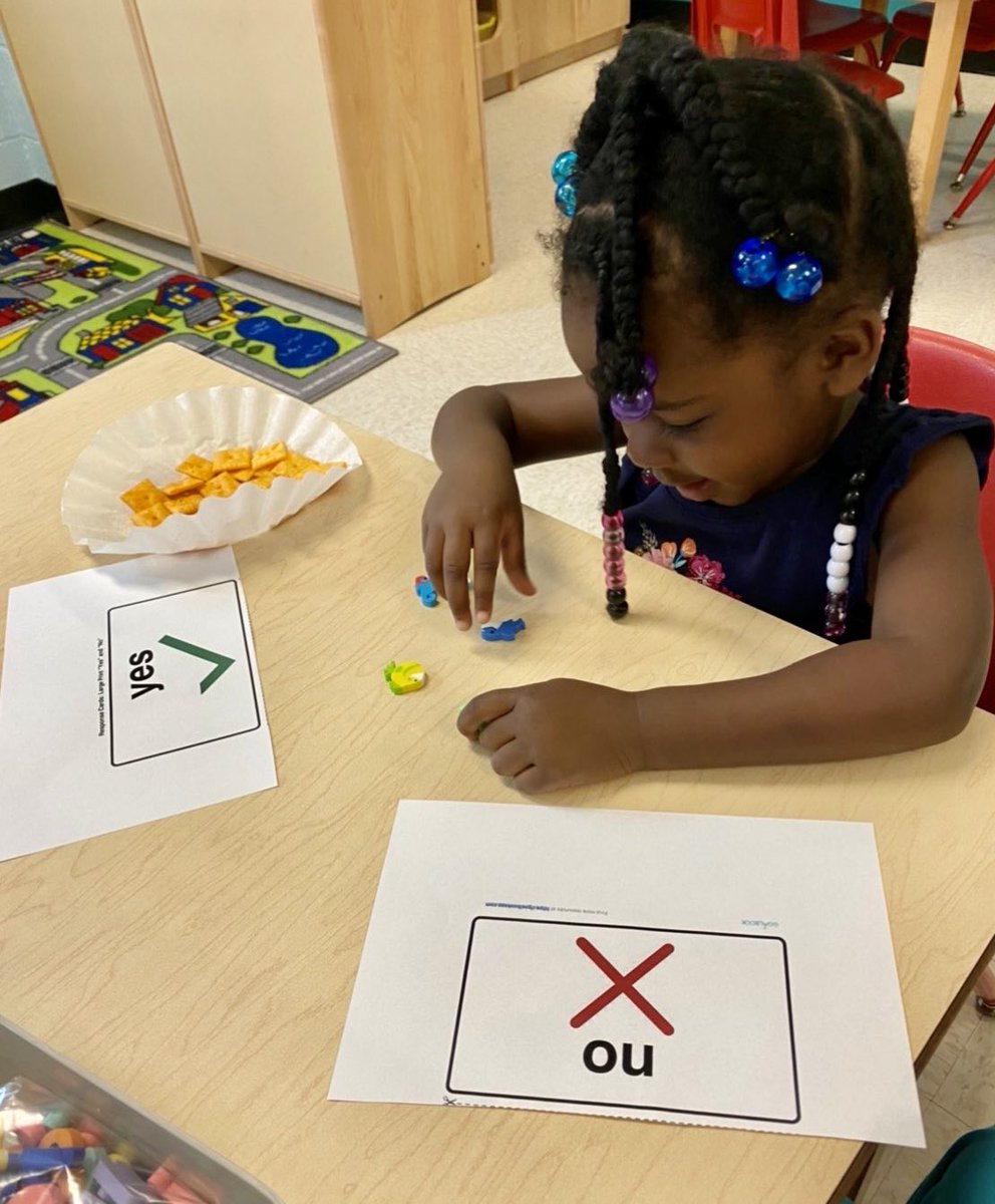 SproutPeds's tweet photo. Tiana is using Yes/No cards to communicate π¦ preference of which erasers she wants as she plays! π§ This #visual cue is super beneficial for her and helps her begin expressively answering questions.
#expressivelanguage #answeringquestions #play #SproutitOut #slp #slpeeps https://t.co/brLQlpfDY8