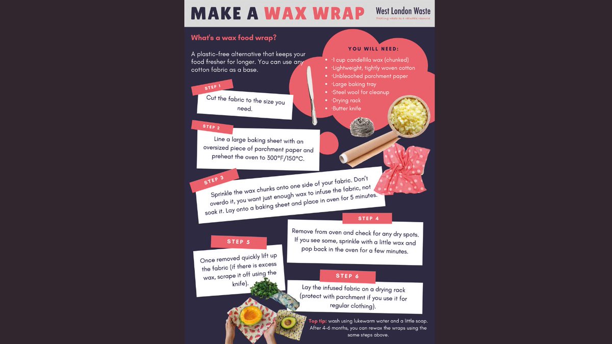 For week 3 of our zero waste challenge, we’ve got tons of tips on cutting plastic waste and finding sustainable alternatives, like this beeswax wrap – a brilliant alternative to clingfilm, that's easy and fun to make #HillingdonZeroWasteChallenge buff.ly/3RqD9eW