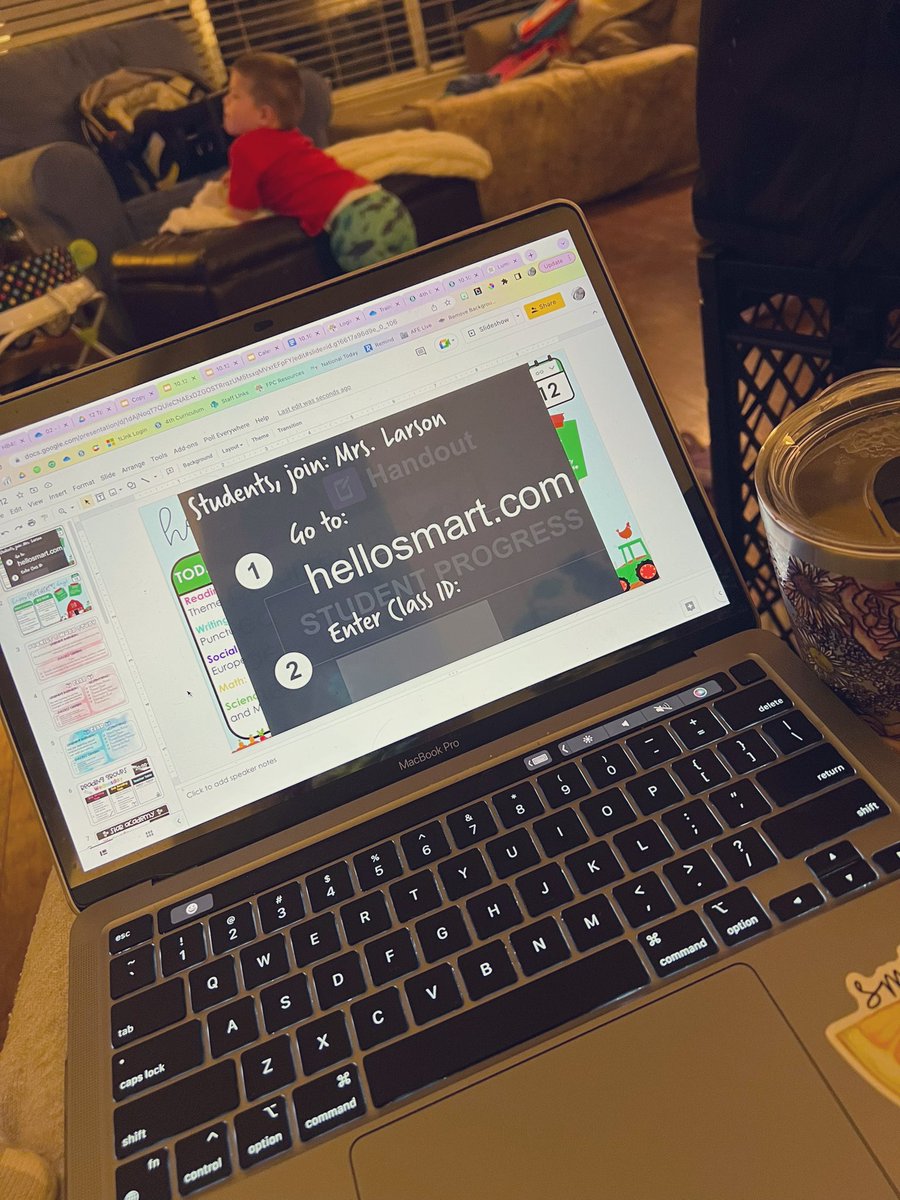 LearnWithLarson's tweet photo. Last-minute early morning planning session with my coffee and my sweet boy to get ready for an AWESOME RLA observation! Let’s go, #Lumio #KnowYourImpact #BuiltToBeAStar @PrincipalSYoung @MrsVelez_ @readandteach https://t.co/FNN2wFdIJN