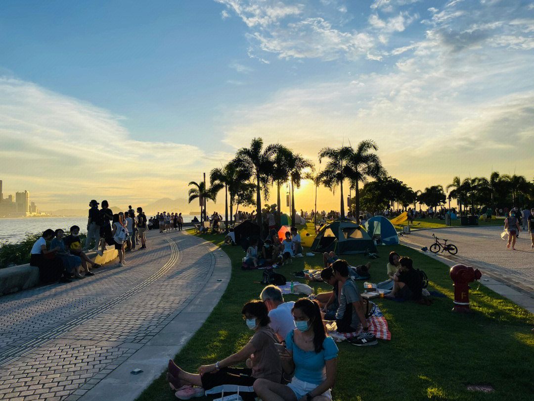 海濱長廊的晚霞，真是迷人