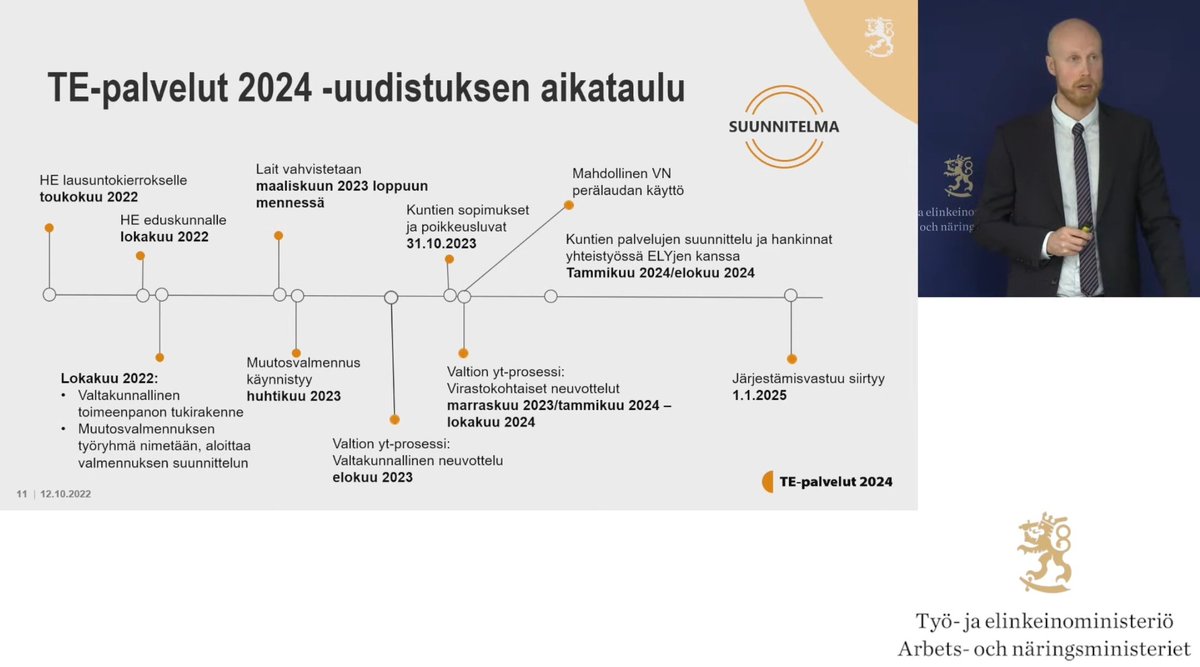 pilaakso's tweet photo. Lounaan teemana #TEpalvelut2024-uudistus. Tiedossa on ollut, että tulossa on iso uudistus. Laajuus ja vauhti aina uudestaan yllättää. Hiljan julkaistiin 700-sivuinen HE ja paljon pitäisi tapahtua jo ensi vuonna. 

Taitaa mennä vielä aika monet lounaat ja kahvit näissä merkeissä. https://t.co/Qs80cEYbEK