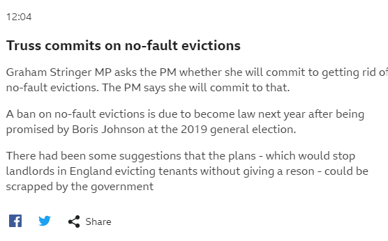 Great news that Government WILL follow through on ending no-fault evictions after speculation plans could be dropped. Necessary to improve tenants lives, rebalance power between landlords and tenants, and set the course for a more functional housing market!