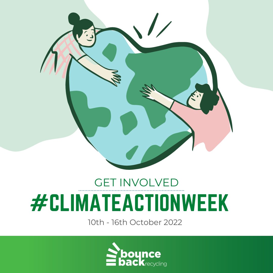 bouncebackrecyc's tweet photo. #climateactionweek #ClimateAction 

Get involved during #climateactionweek 10th -16th October!

Plenty of great initiatives happening around the country. Check out what's going on in your #community 

#RecycleWeek #recycle #upcycle #ClimateCrisis #GetInvolved https://t.co/yfKLksD26r
