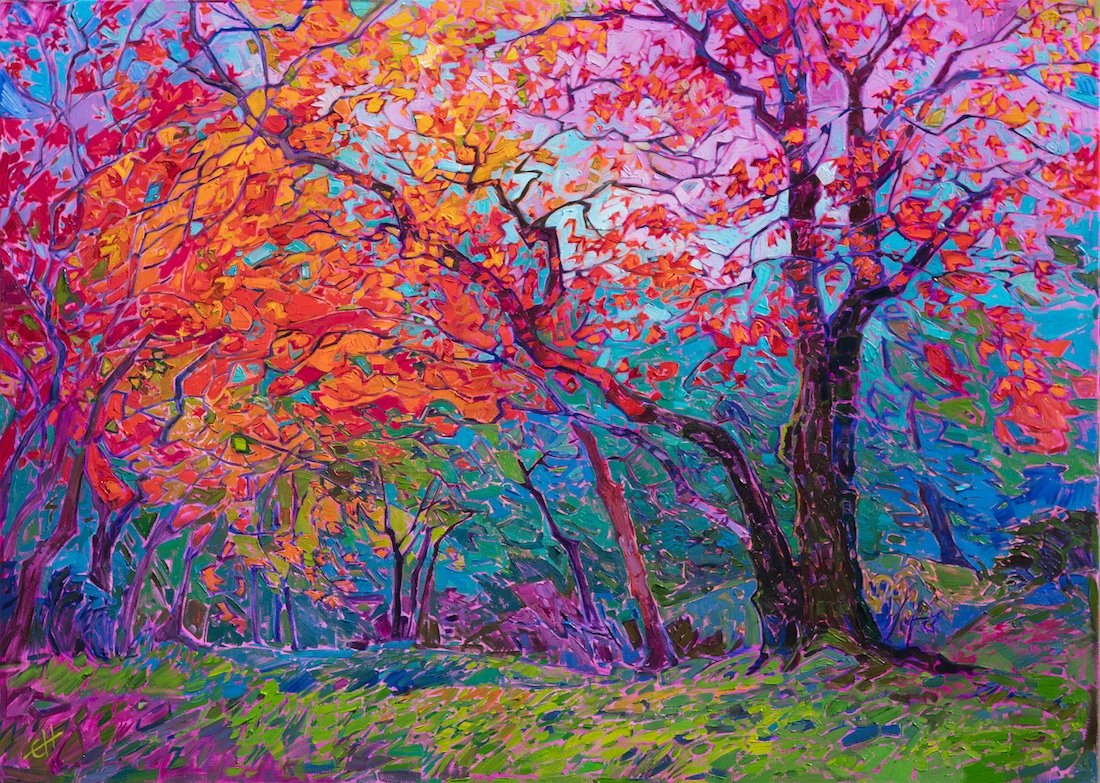womensart1's tweet photo. Maple Color, 2019 by US modern impressionist Erin Hanson #womensart #Fall #Autumn https://t.co/sPrsc9GoEo