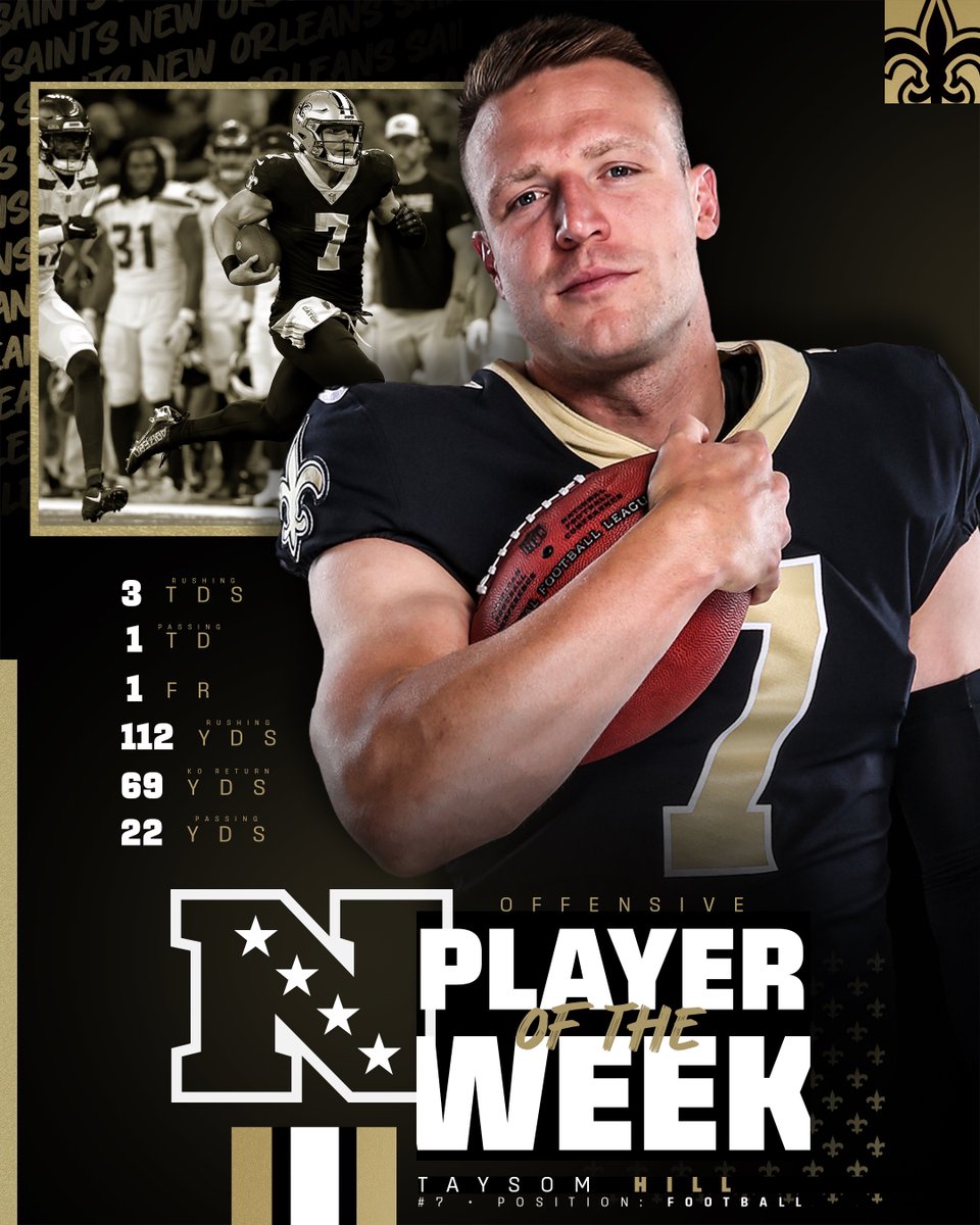 Taysom Hill is the NFC Offensive Player of the Week! 👏