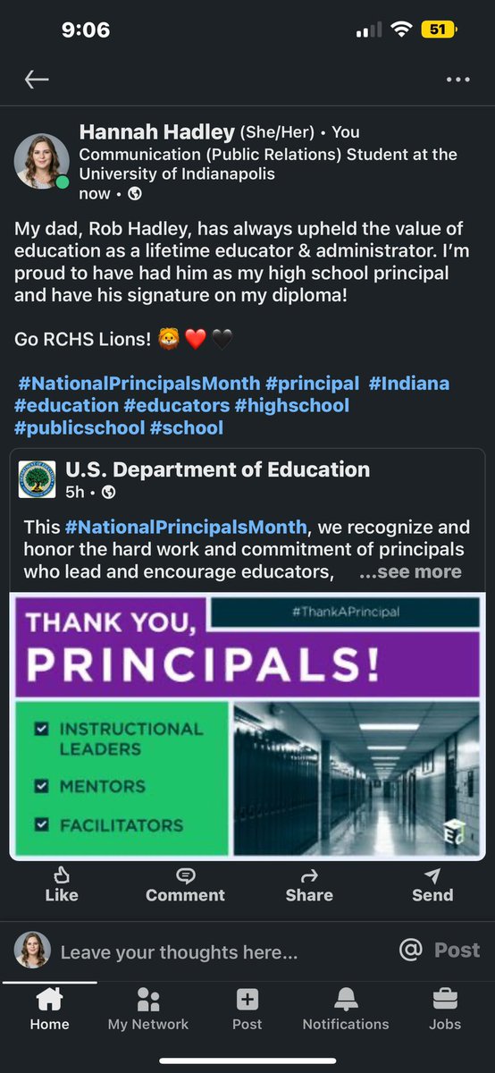 Sometimes your children say things that melts a dad’s heart! Thank you, @hannahahadley !

#NationalPrincipalsMonth
@INPrincipals 
@INPLI1