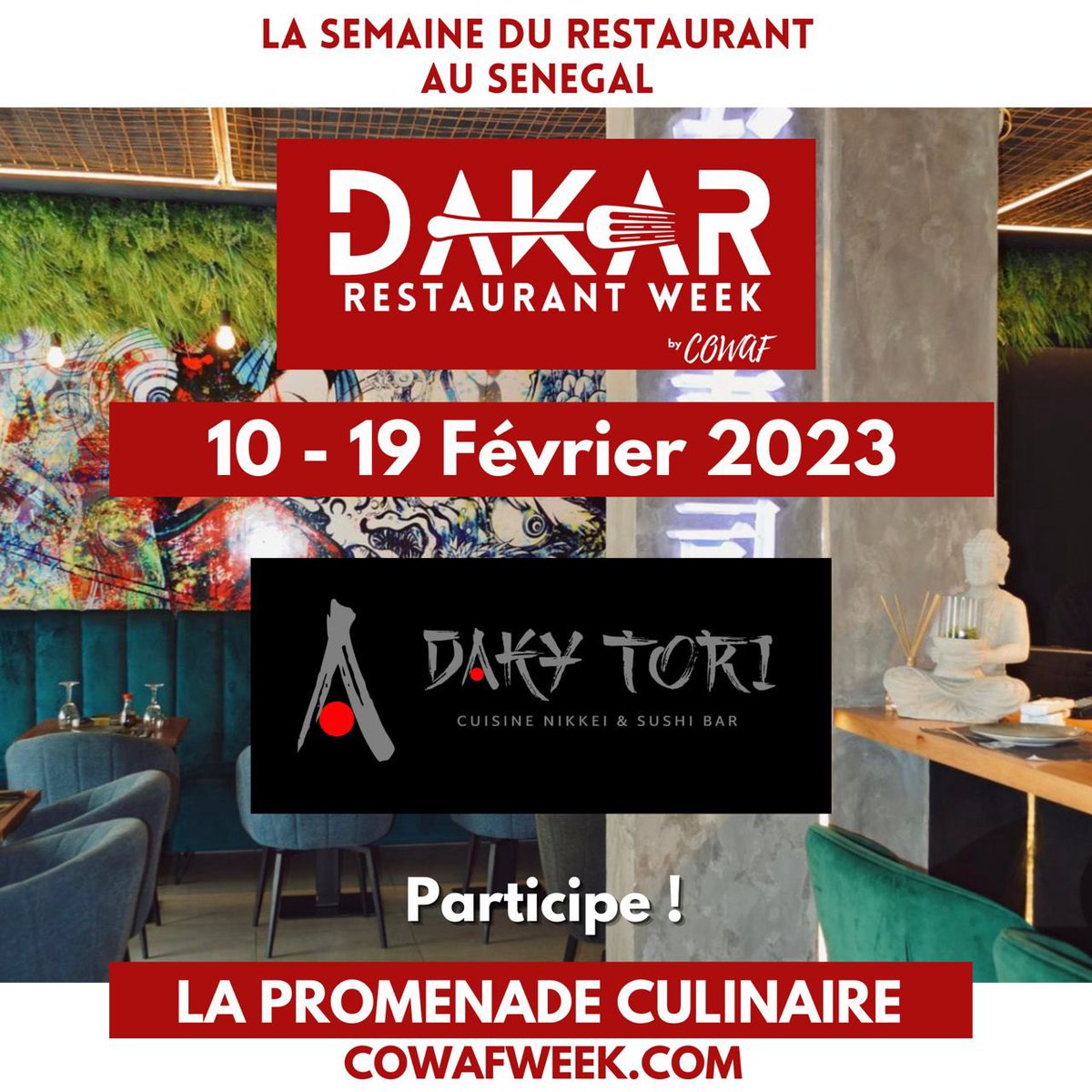cowaf_week's tweet photo. Retrouvez bientôt @dakytori sur la liste des inscrits au Dakar Restaurant Week by COWAF 2023 !

Faites vous aussi parti de la liste des restaurants en nous contactant dès aujourd’hui !

#dakarrestaurantweek2023
#cowaf #cowafweek
#thies
#cowafevents
#Dakar https://t.co/nCPlWfhQS0