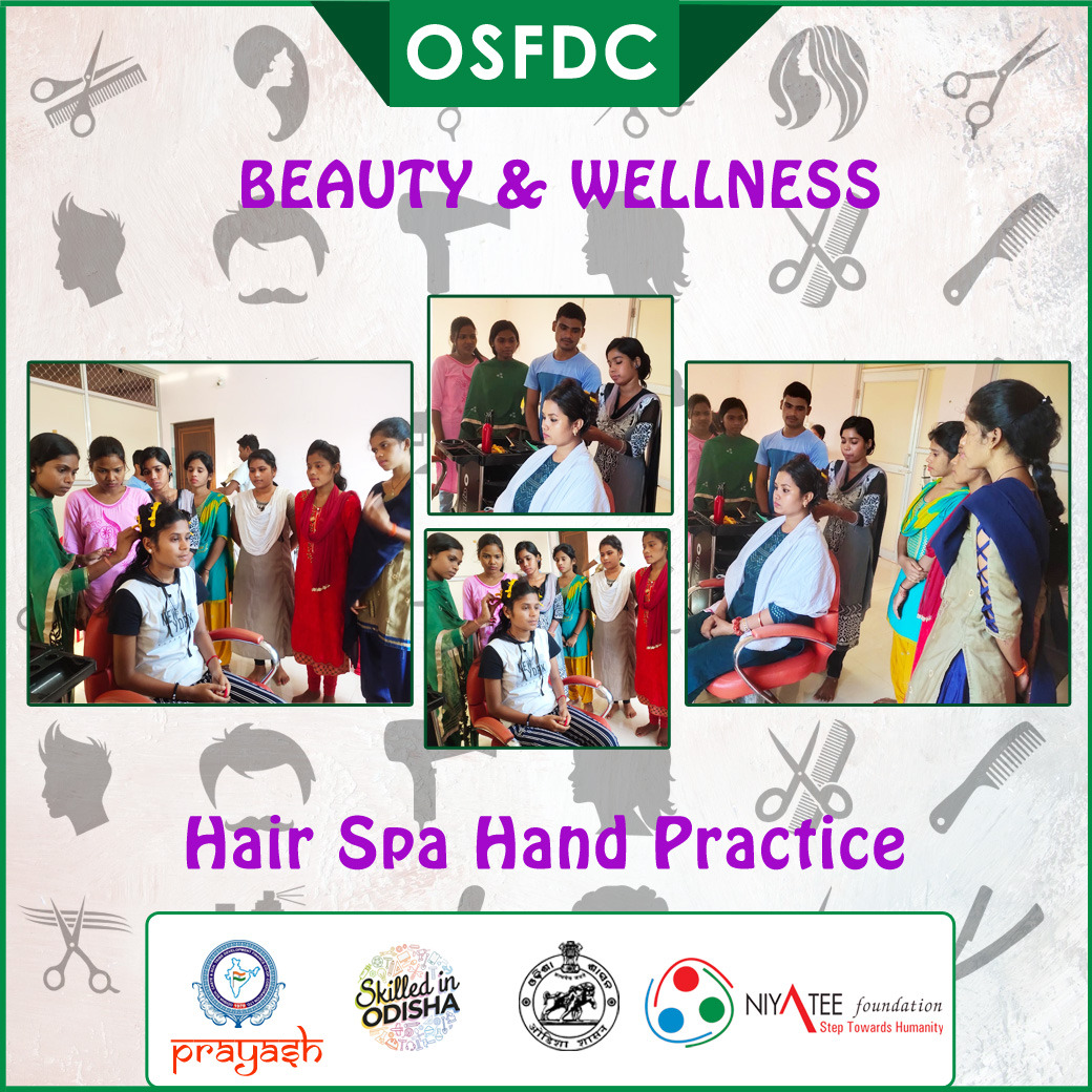Niyatee_Org's tweet photo. Our #OSFDC students practicing Hair Spa through the course of Beauty Therapist.
#prayash #PMOIndia #NITIAayog #SkillIndia #CMOOdisha #SkillOdisha #district_magistrate_khurda #prdepartmentodisha #placementlinktraining #ministryofskilldevelopmentandentrepre #ministryofeducation https://t.co/VrZQ0mN4eV
