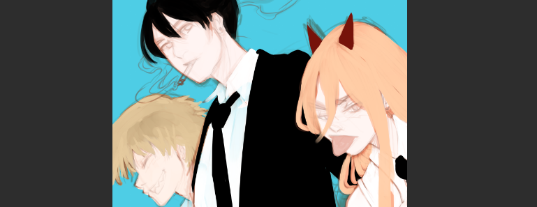 デンジ ,早川アキ ,パワー(チェンソーマン) 「it's chainsaw man day... 」|Alexiel Aprilのイラスト
