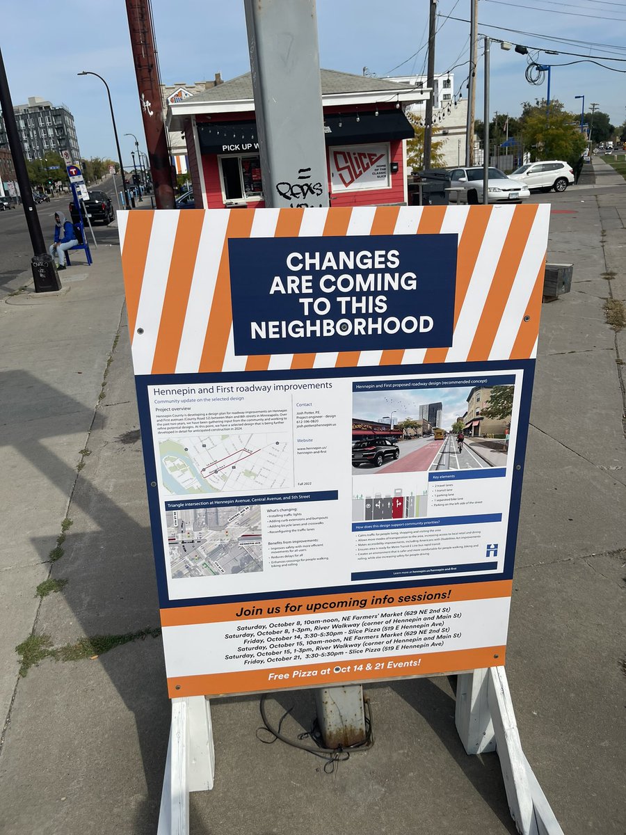 This Friday, October 14th 3:30-5:30pm at our plaza the <a href="/CityMinneapolis/">City of Minneapolis</a> is buying 50 slices of ZA for the general public for an info session about the positive changes coming to our habitat! Everyone is invited, get there early!