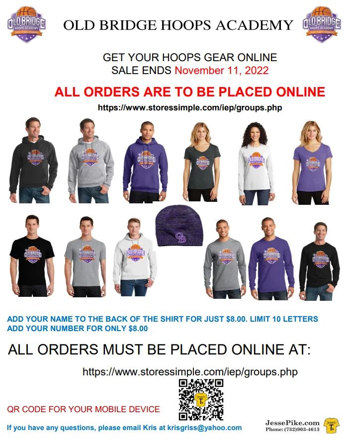 Get your Spirit Wear! 📢 See link to get to store, click Old Bridge Hoops Academy! #fundraiser  storessimple.com/iep/groups.php