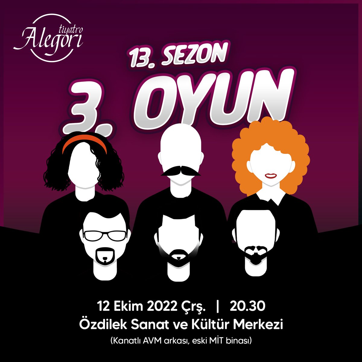 Bir bilmecem var çocuklar
-haydi sor sor
Her çarşamba günü gelir
* acaba nedir diye soran da ne biliim #tiyatroalegori