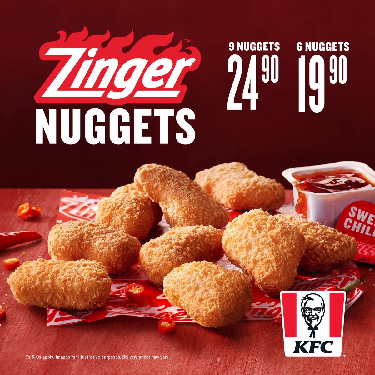 KFCNamibia's tweet photo. Get a quick snack on the go with KFC Zinger๐ฅ Nuggets! Available at a KFC near you! #KFCNamibia https://t.co/IIHRe2jNX7