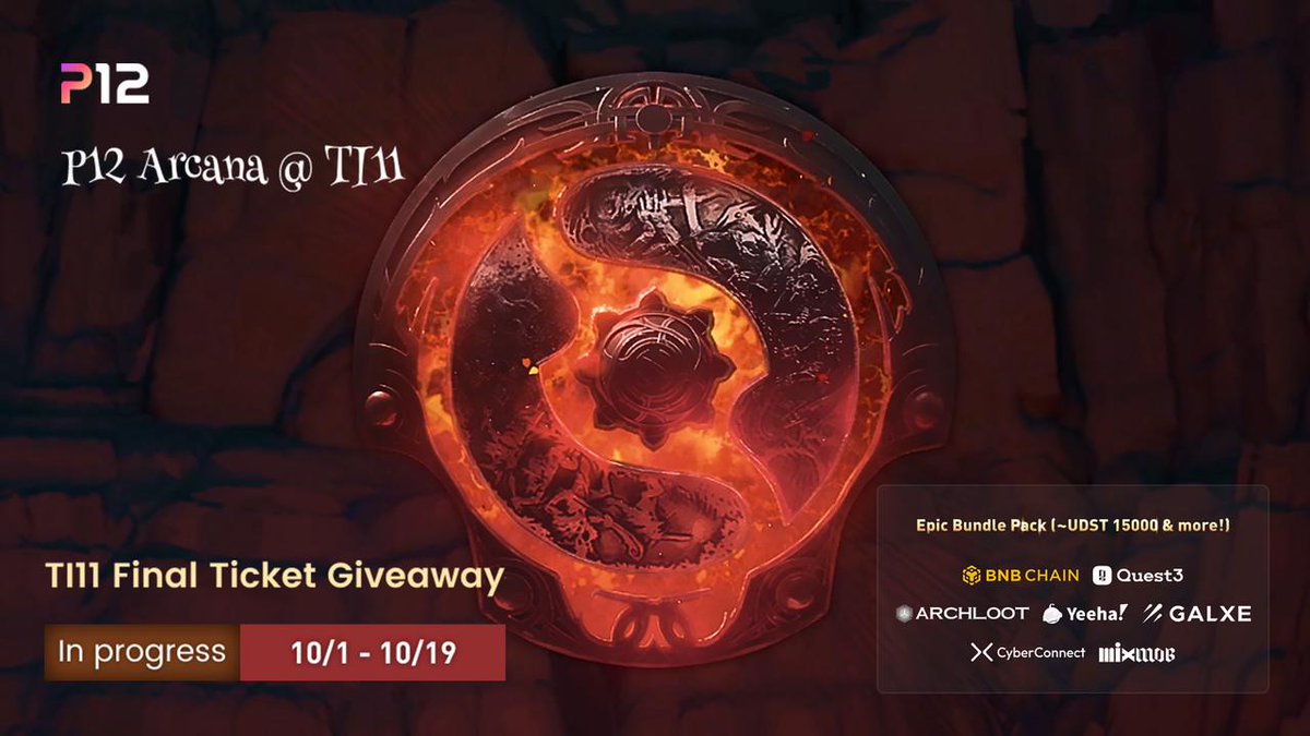 Yeeha Games is taking part in @_p12_'s arcana #T11 event! You can also be part of this awesome event by simply participating in their predictions! Take part and be able to win from a massive prize pool! Check out the predictions here: airdrop.p12.games/arcana