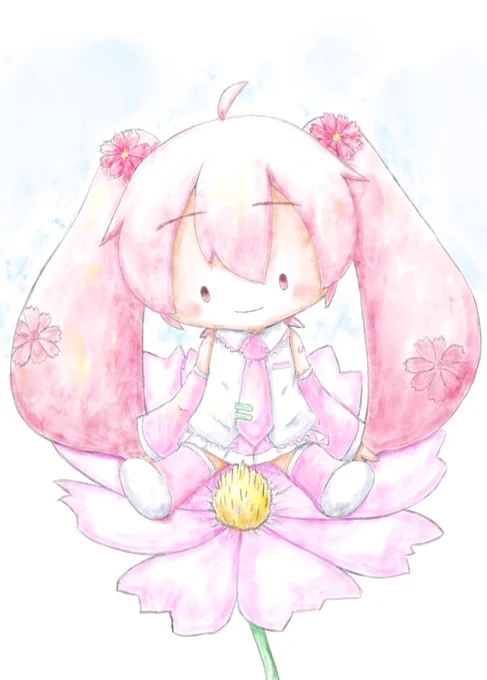 桜ミクさんじゃないよ。秋桜ミクさんだよ。#初音ミク #秋桜ミク 