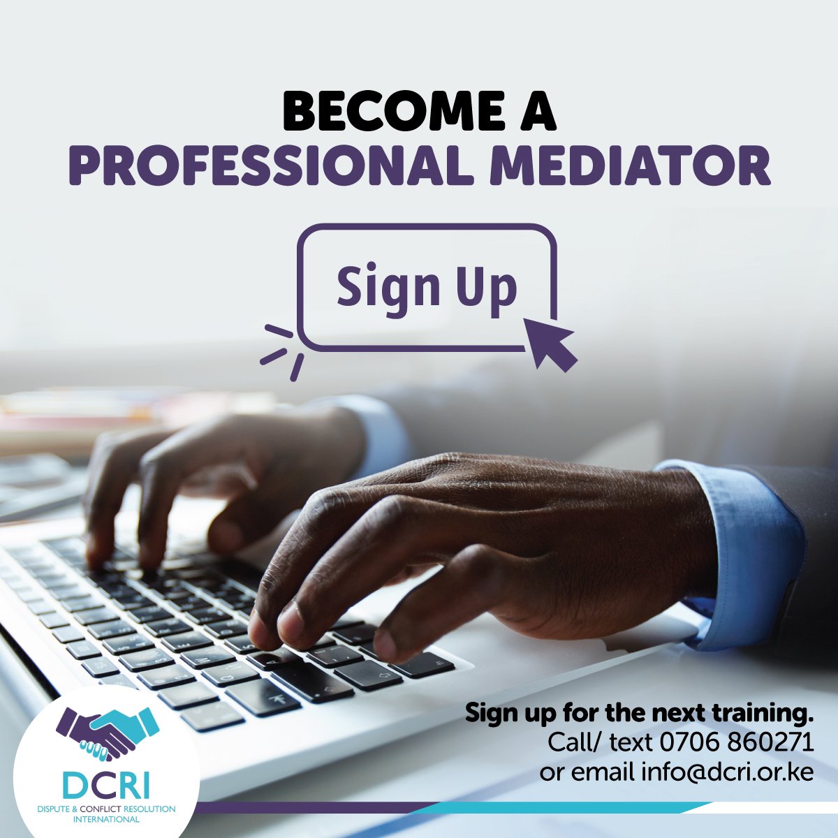 DCRIKenya's tweet photo. Mediation training prepares you as a leader in your community or organization, to be able to handle all disputes. Sign up for our Certified Professional Mediator (CPM) training program by calling us on 0706 860271 or info@dcri.or.ke . #DCRI https://t.co/agMJh47LzI