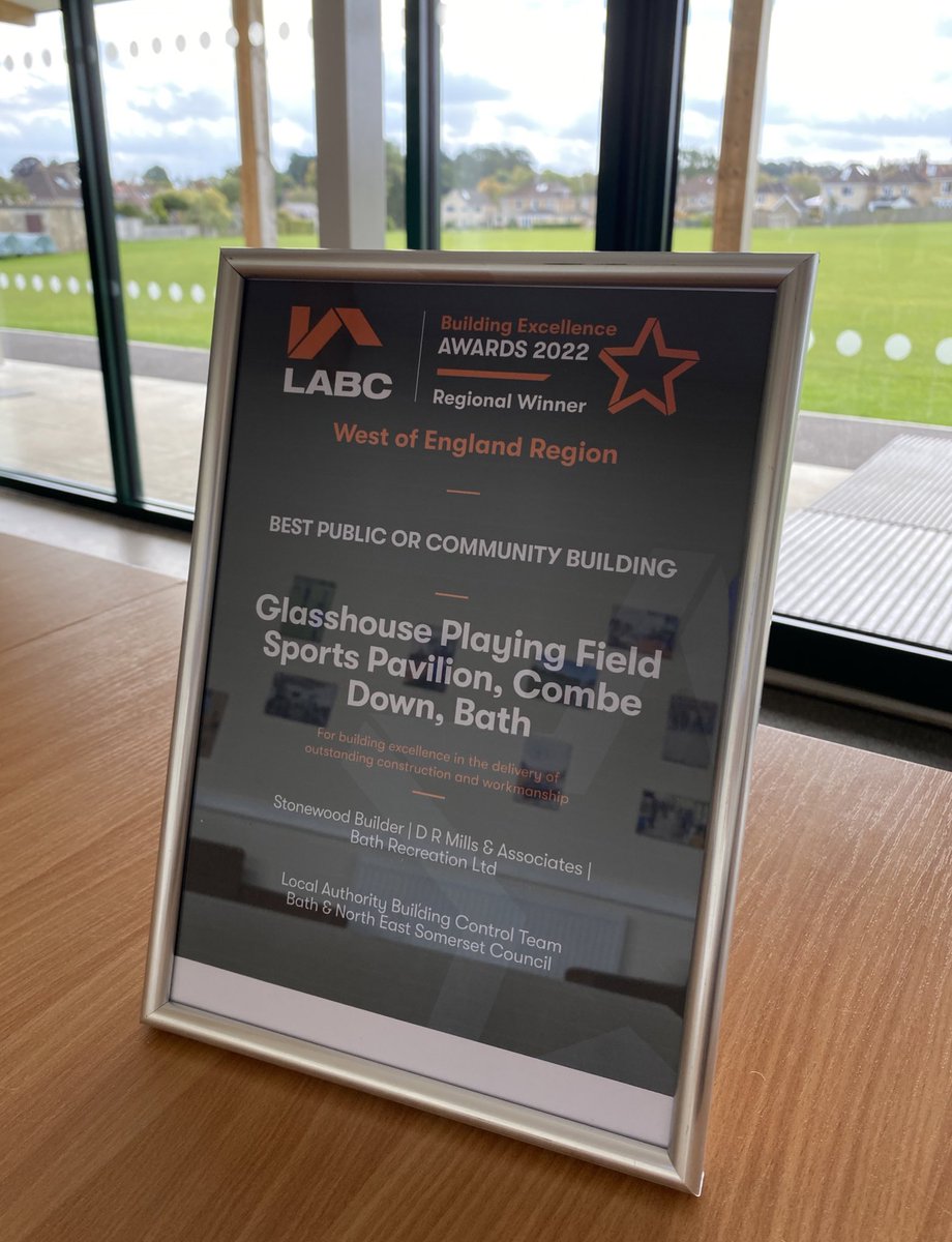 bath_recreation's tweet photo. The Glasshouse Academy Pavilion has won the @labcuk regional award for best public/community building! 🤩 @StonewoodBLtd #NurturingPositiveLifestyles https://t.co/jX7hTI26S5
