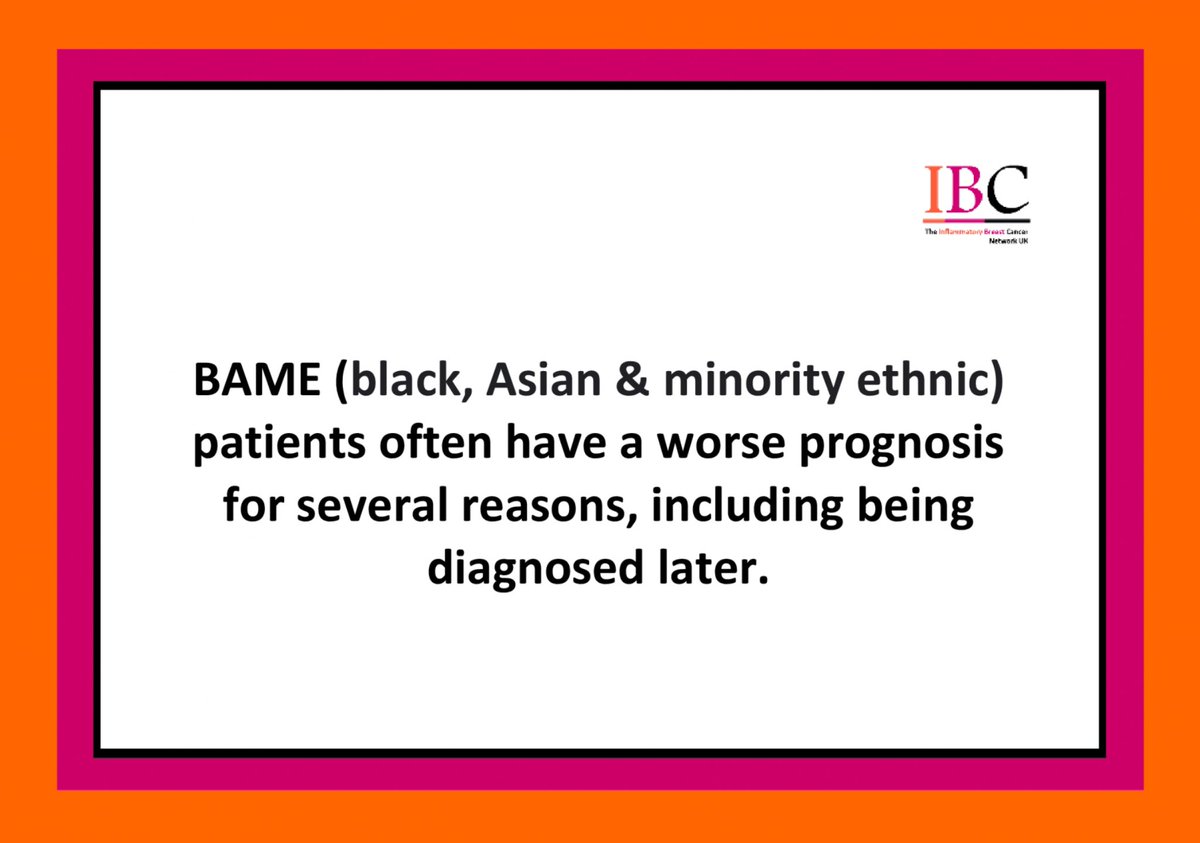 IBCNetworkUK's tweet photo. 31 Days of Facts about Inflammatory Breast Cancer.

Day 12:
#31daysofIBCfacts 
#BreastCancerAwarenessMonth
#BCAM https://t.co/6dPQBqfQJp