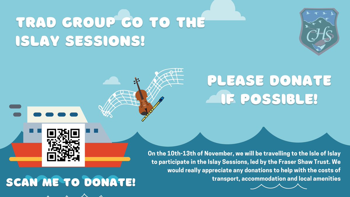 CraigmountPA's tweet photo. Our Traditional Music Group are raising funds for their school trip to the Islay Sessions. They will be performing at various events over the next few weeks 🎼 Follow the link to donate, and you'll be able to listen to and download their EP as a thank you! https://t.co/UPK4MzIlhV https://t.co/D4nmMSSzRq