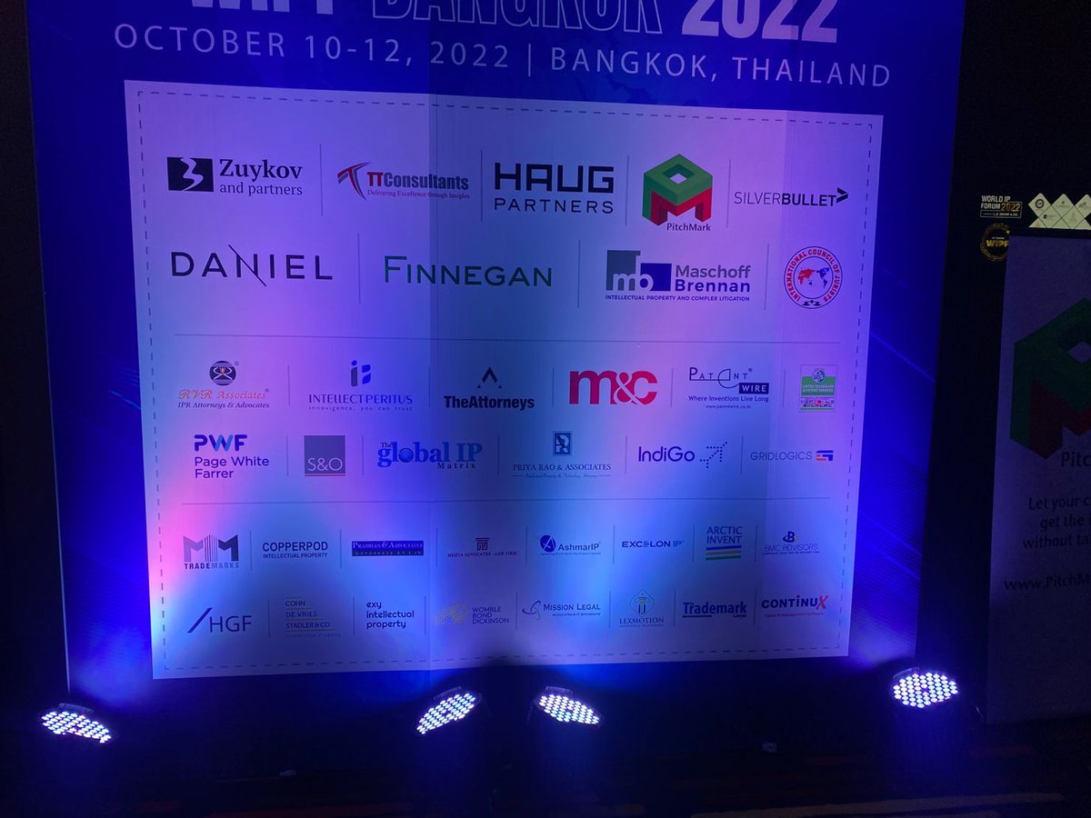 InfoAshmarIP's tweet photo. Great three days, cherished every moment of World Intellectual Property Forum 2022 Bangkok. Will #connect with you all very soon.

#WIPF #IPR #AshmarIP #IPBooth #Silversponsor #Bangkokvisit #internationalconference #thanksall #networking #IPRconference https://t.co/8XFywwQjRc