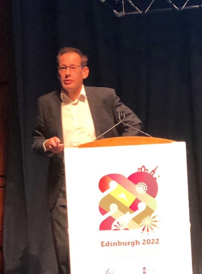 recombeu's tweet photo. Frank Staal was proud to be invited to present our work on gene therapy for RAG1 deficiencies at #ESGCT2022 congress in Edinburgh #RecombEU #Genetherapy #RAGSCID #Horizon2020 @StaalLab https://t.co/21p3q4qjCW