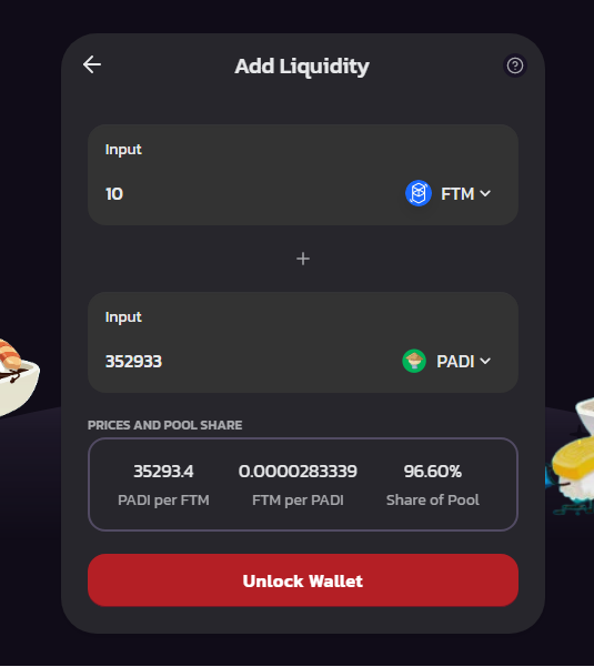 PadiSwap's tweet photo. We are looking for 3-5 liquidity providers on the Fantom Network:
10 FTM = 352,933 + Bonus 35,293 PADI
50 FTM = 1,764,660 + Bonus 352,933 PADI
100 FTM = 3,529,330 + Bonus 1,058,800 PADI

Follow, Like, Retweet Tag 1 friend and drop you wallet address for 100 $PADI Prizes

#Airdrop https://t.co/x78GxeUF4D