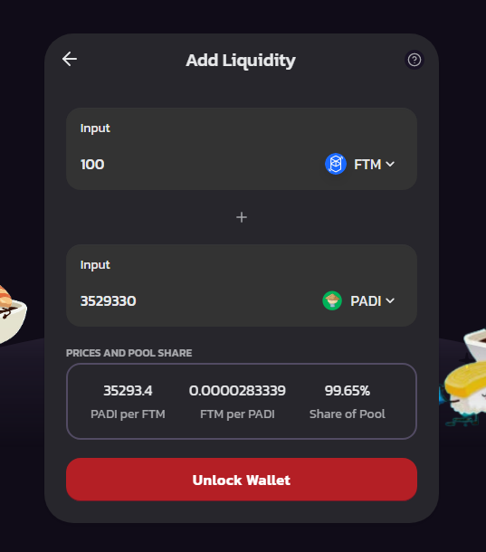 PadiSwap's tweet photo. We are looking for 3-5 liquidity providers on the Fantom Network:
10 FTM = 352,933 + Bonus 35,293 PADI
50 FTM = 1,764,660 + Bonus 352,933 PADI
100 FTM = 3,529,330 + Bonus 1,058,800 PADI

Follow, Like, Retweet Tag 1 friend and drop you wallet address for 100 $PADI Prizes

#Airdrop https://t.co/x78GxeUF4D