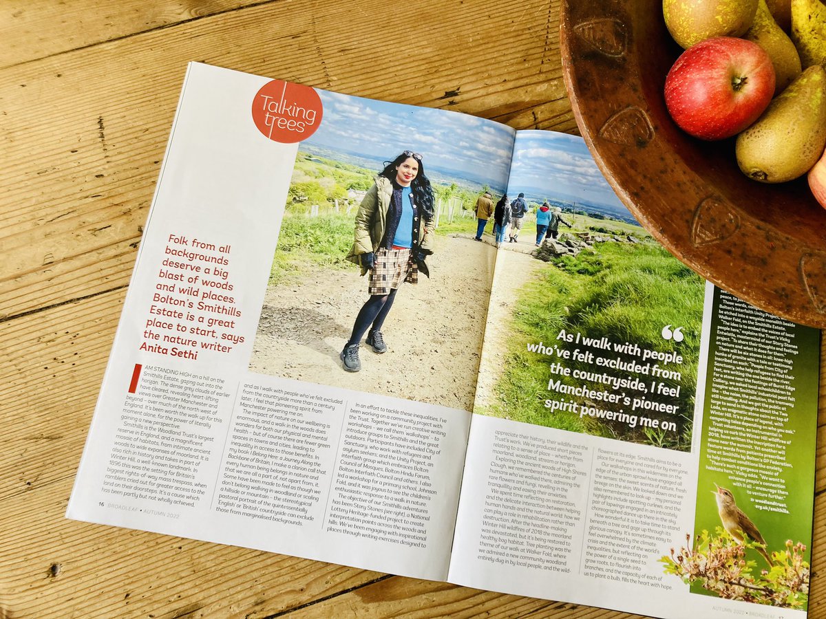 CrumpElisabeth's tweet photo. SUCH a priv to welcome the indomitable @anitasethi as our guest writer in #autumn’s #Broadleaf, bringing her talented take on the nature of belonging. Missed it? Still time to join the @WoodlandTrust and bag your copy👉https://t.co/qmNehz20IJ https://t.co/f9RfUWsR5u