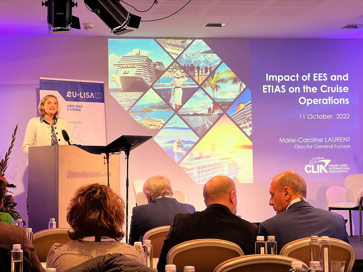 Yesterday we took part in dialogue with <a href="/euLISA_agency/">eu-LISA</a> to discuss the impact of new Schengen entry-exit and #ETIAS requirements which will impact cruise operations and passengers in Europe. We will work with ports and authorities to ensure a smooth implementation in 2023. #EES