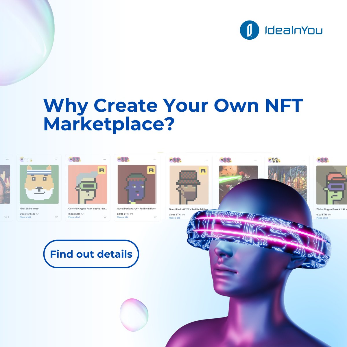 IdeaInYou's tweet photo. Why Create Your Own #NFTMarketplace? 💡
Is it a good idea for your business to start an #NFT marketplace? Let’s look at the most compelling benefits of #NFTplatforms.
Follow the link to find out the details: https://t.co/SfRYpSBoZi

 #investment #blockchain https://t.co/sqExajJHwC