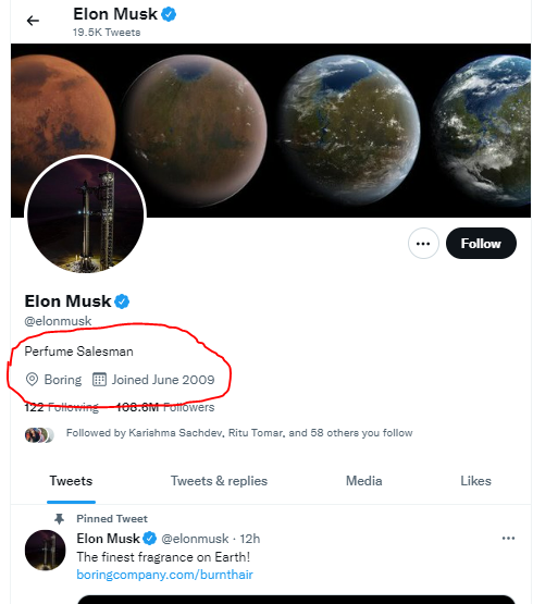 anujdigital's tweet photo. Salesman #ElonMusk 
Wait for the next designation...Stay Tuned! https://t.co/cKGmORCtDe