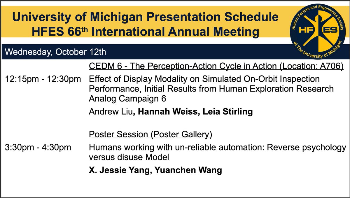 Check out the presentation by UM students and faculty today！
Credit: cohse.umich.edu/event/human-fa…