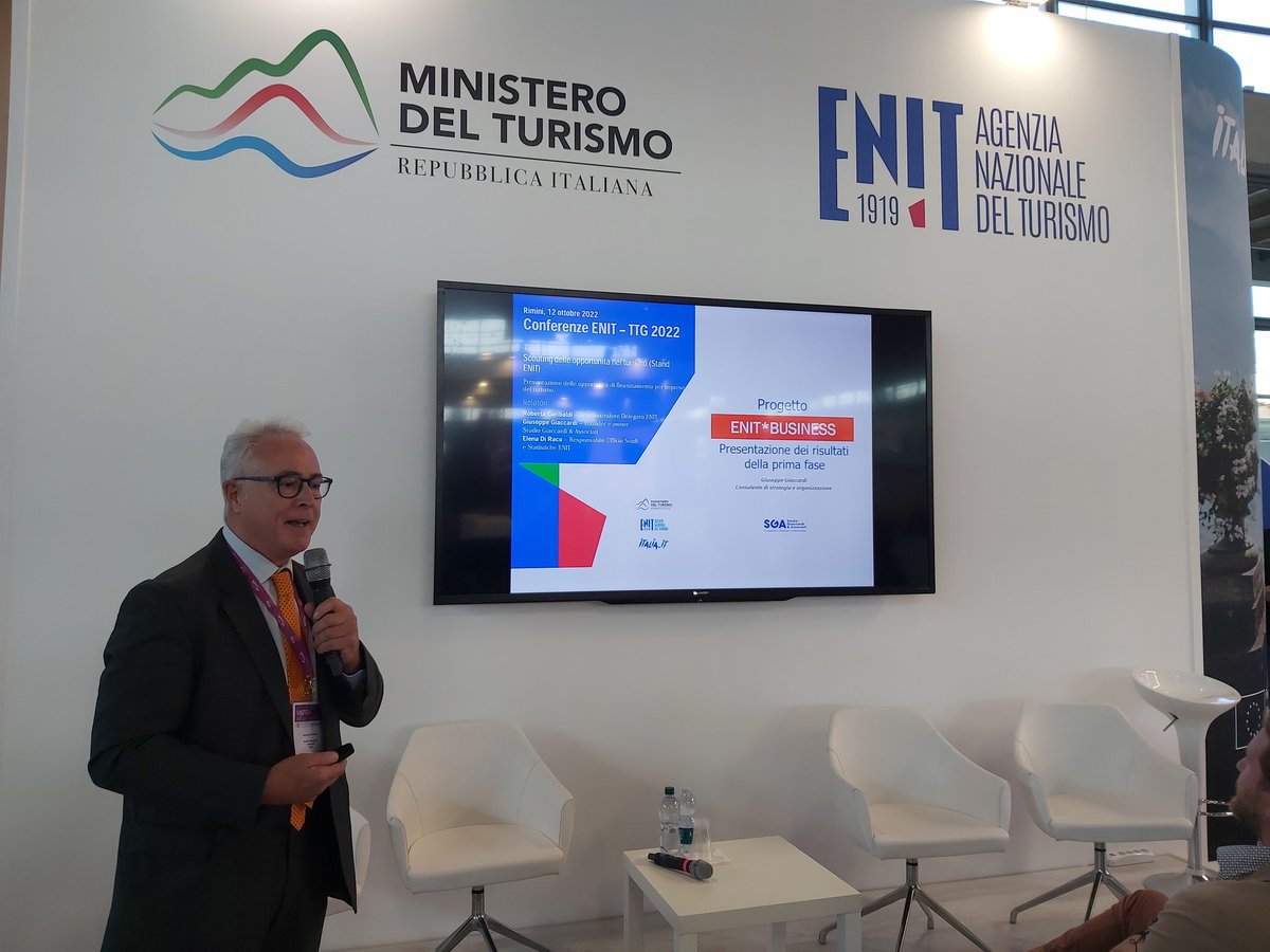 Il servizio ENIT Business renderà accessibili online le misure di sostegno e gli incentivi per le imprese turistiche. La ricerca su 420 fonti ufficiali ha rilevato 190 misure attive. Stand ENIT #TTG2022
