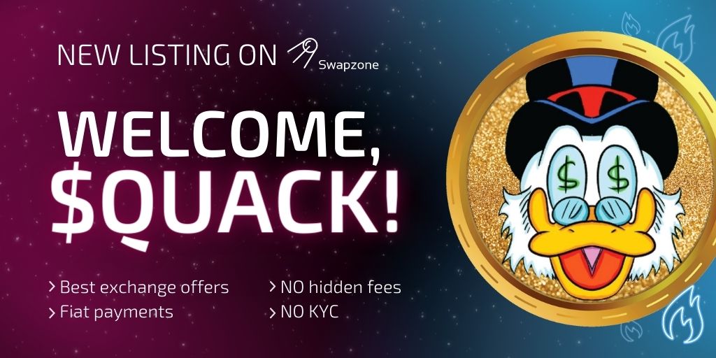 New Listing🚨 

$QUACK is now listed on <a href="/Swapzone_io/">Swapzone</a>

🦆Find the best #RichQUACK exchange offer: swapzone.io/exchange/btc/q…
🦆Check $QUACK currency page: swapzone.io/exchange/richq…

Get QUACK real QUICK😉