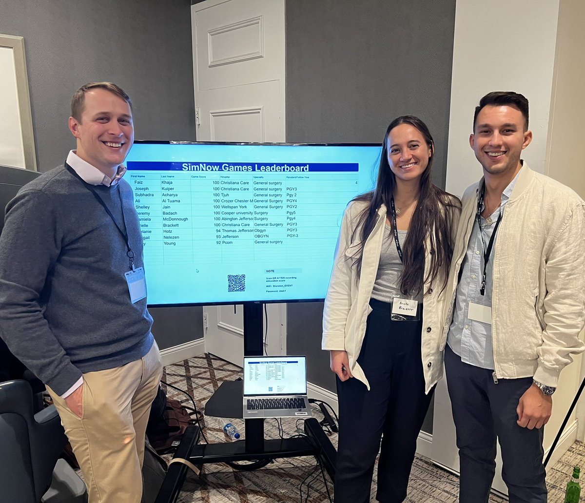 Had so much fun competing in the Resident SimNow Games at the <a href="/IntuitiveSurg/">Intuitive</a> Innovation Summit in Philly! <a href="/CCHS_Surgery/">ChristianaCare General Surgery</a> coming for that trophy next year!