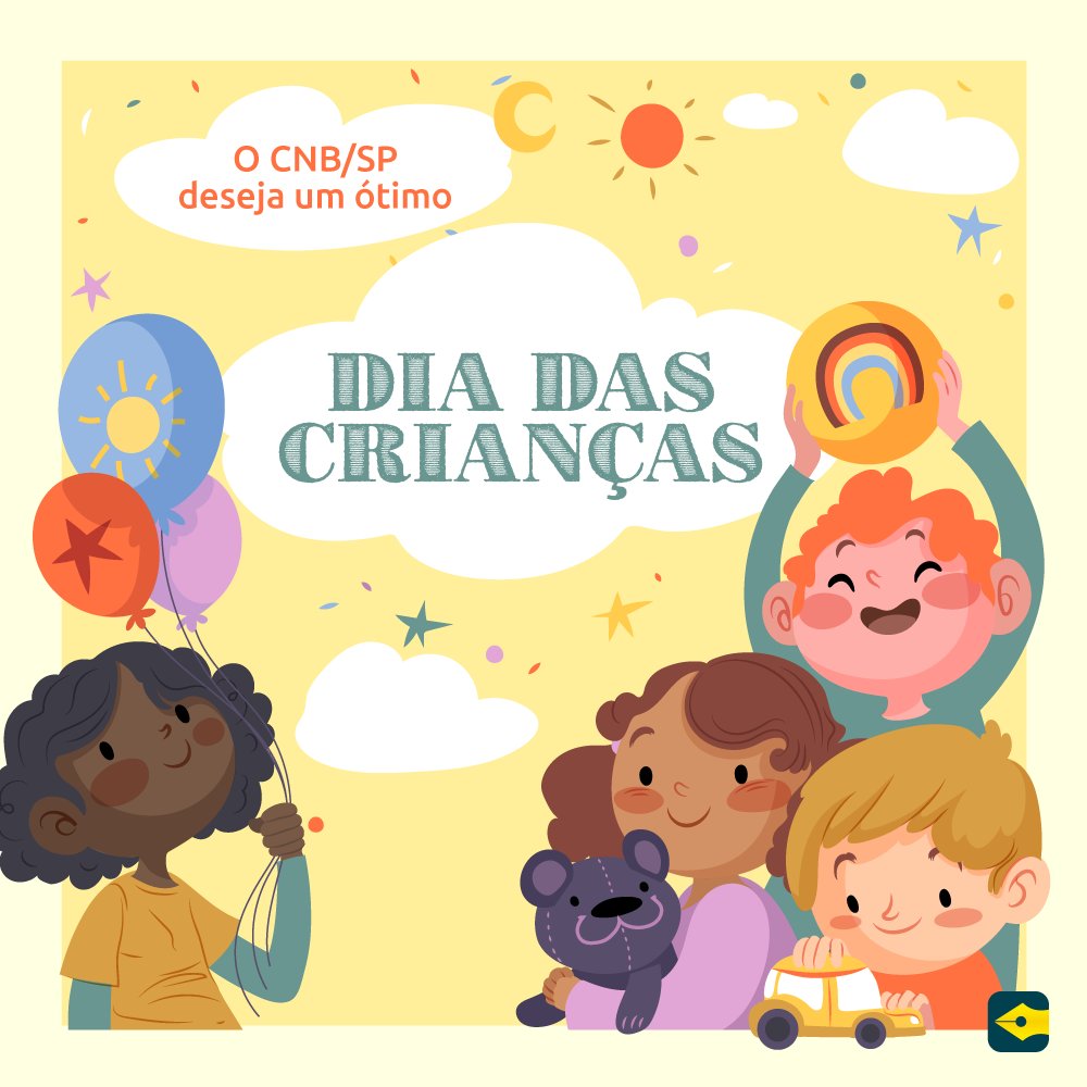 CNBSP_oficial's tweet photo. O CNB/SP deseja a todas as famílias um ótimo Dia das Crianças!

#CNBSP #DIADASCRIANCAS #ECA #CARTORIO #ESCREVENTE #TABELIAO https://t.co/yUCfY96WFf