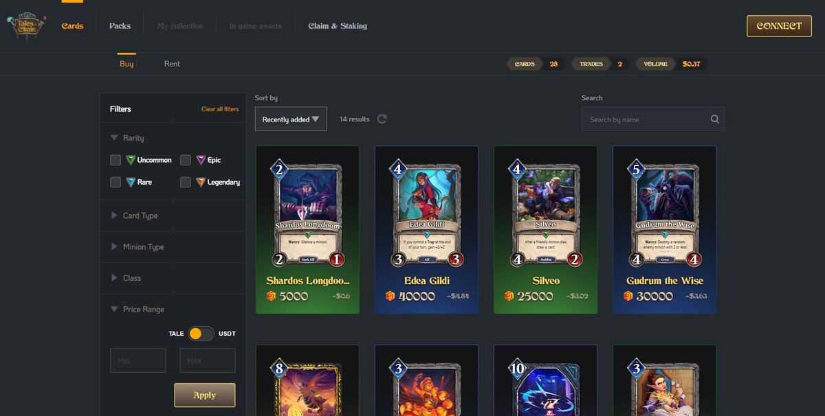 ⚡️We are proud to announce that our Marketplace is Live - marketplace.talesofchain.com ⚡️

Now you can purchase NFT packs - marketplace.talesofchain.com/packs or buy cards from other people! 

#NFT #Packs #Marketplace #TALE #TalesOfChain #Cards