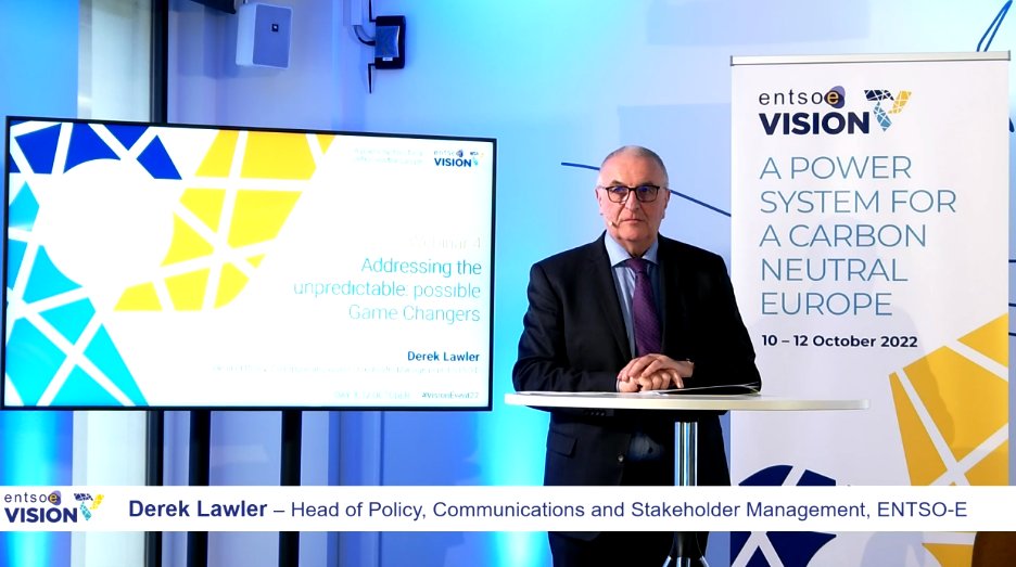 We are back with our final webinar #4: Addressing the unpredictable: possible Game Changers 🧩 Opening the session: ➡️ Derek Lawler, Head of Policy, Communications and Stakeholder Management, @ENTSO_E #VisionEvent22 Join us live 👇 entsoe-conference-2022.eu/event/