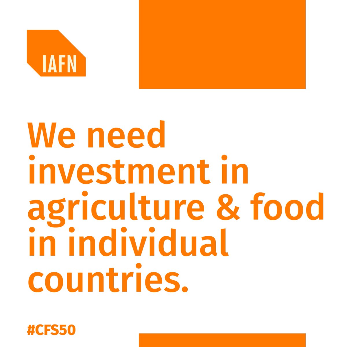 AgriFoodNet's tweet photo. In order to achieve the #SDGs, and goals like #SDG2 #ZeroHunger, we need investment in agriculture and food in individual countries.
#CFS50 #B4FoodSecurity #WorldFoodForum @UN_CFS @FAO https://t.co/Wes4y7yAoG