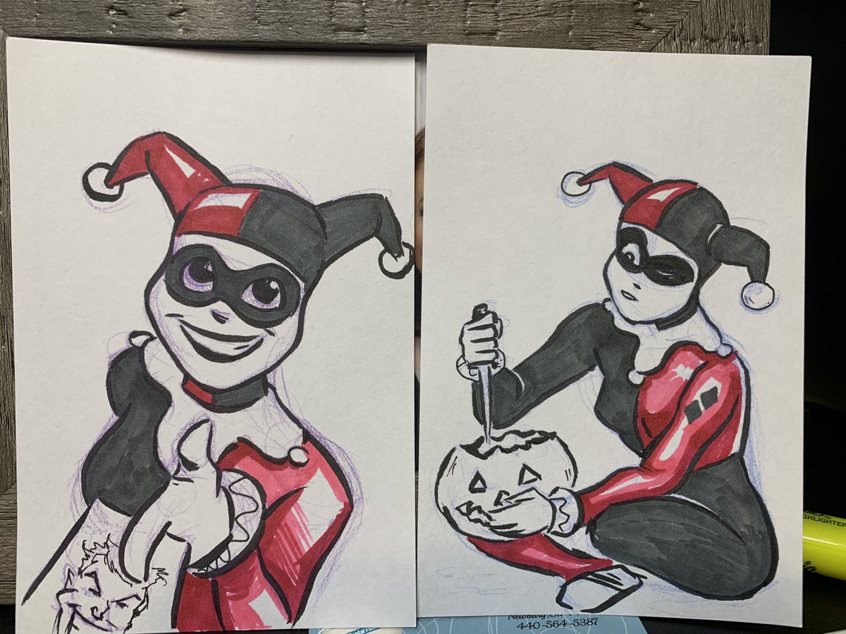 ArtistGamedev's tweet photo. Today’s sketches. #asketchforlunch #harleyquinn https://t.co/0ZJ51nx7Ac
