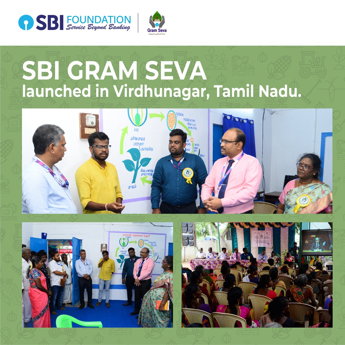 SBI_FOUNDATION's tweet photo. SBI Gram Seva program has been recently launched in Virudhunagar District, Tamil Nadu.
Read more: https://t.co/ptZvkLM6fK
#SBIFoundation #SBIF #SBI #ServiceBeyondBanking #CSR #SBIGramSeva #GramSeva #youthforindia #ruraldevelopment #YFI #community #India #RuralIndia https://t.co/Uo0zDV1ews