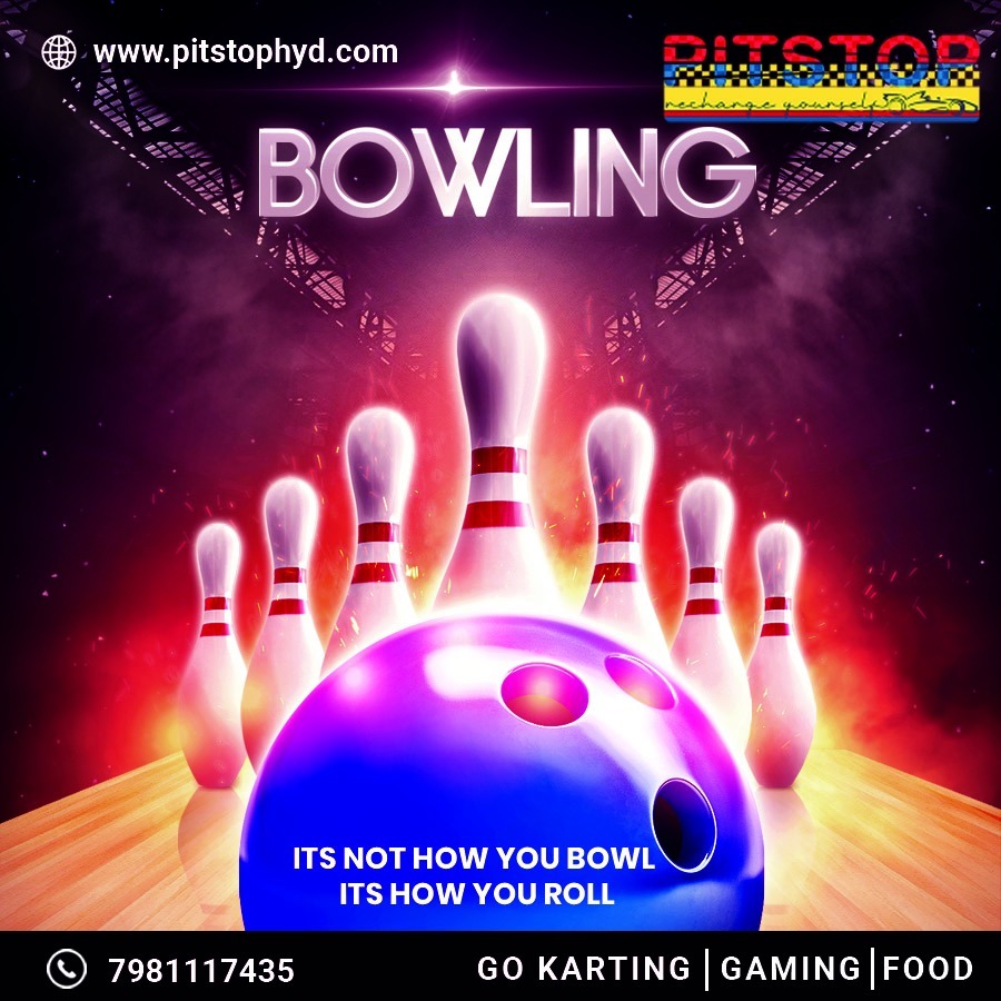 pitstophyd's tweet photo. BOWLING 
Strike up some Fun! 
Visit: Pitstop, Raj Nagar, Necklace Road, Khairtabad.
Call - 7981117435
Timings - 11 AM - 12 AM
.
.
.
#bowling #gokarting #skycycling #bowlingalley #games #segway #AdventurePlace #adventuretime #NecklaceRoad #Hyderabad #GoKarting  #pitstophyderabad https://t.co/Yi4t9laWHJ