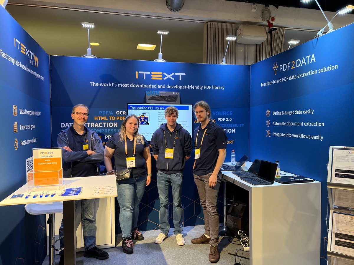 iText's tweet image. We’re ready to welcome you at @Devoxx. Come see us at booth #17 and try our code challenge or meet our experts. See you there!

#DevoxxBE #iText #codechallenge #PDF